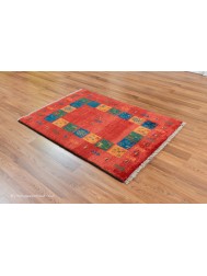 Gabbeh Borders Red Rug - Thumbnail - 8