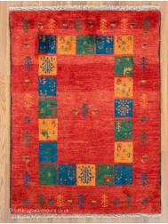 Gabbeh Borders Red Rug - Thumbnail - 9