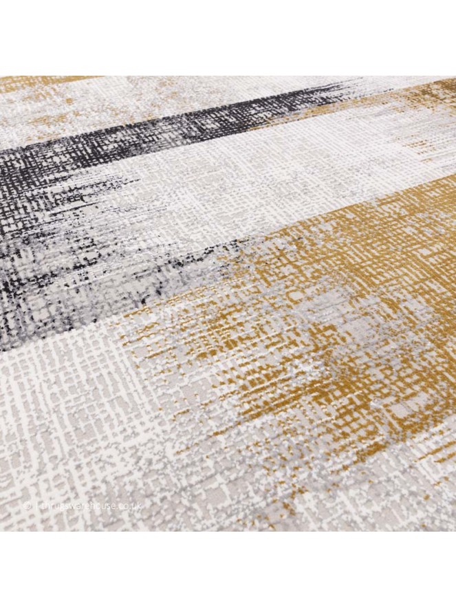 Kuza Lines Gold Rug - 4