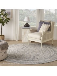 Elmira Ivory Blue Circle Rug - Thumbnail - 2