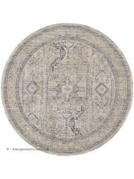 Elmira Ivory Blue Circle Rug - Thumbnail - 5