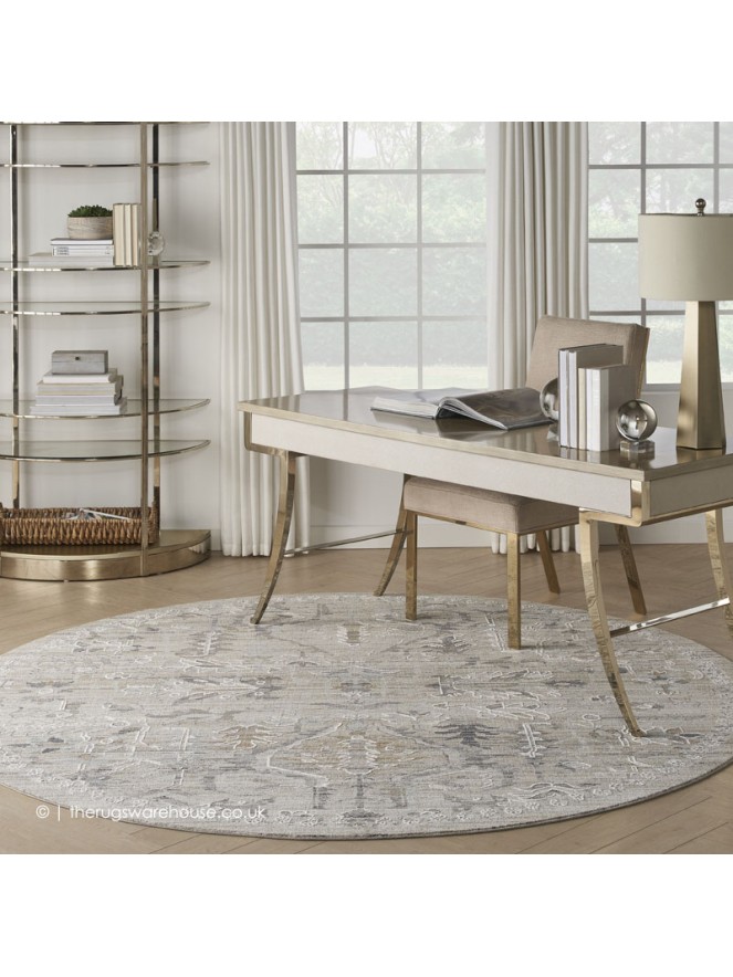 Sorayat Taupe Circle Rug - 2