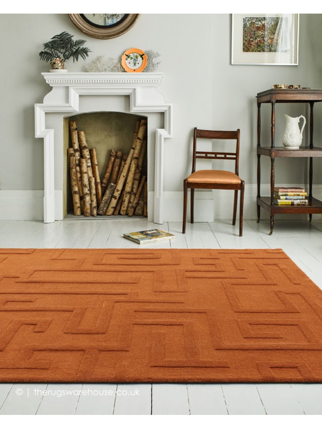 Maze Rust Rug - 2