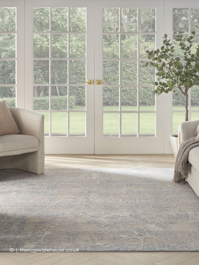 Exhale Beige Blue Rug - 3