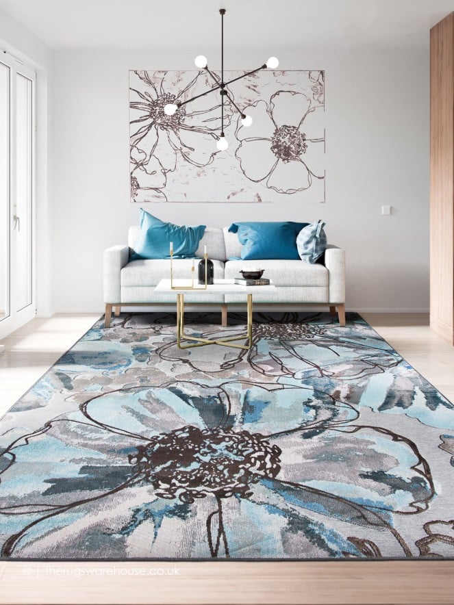 Graphic Flower Rug - 2