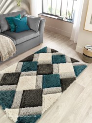 Geo Dimensions Teal Rug - Thumbnail - 2