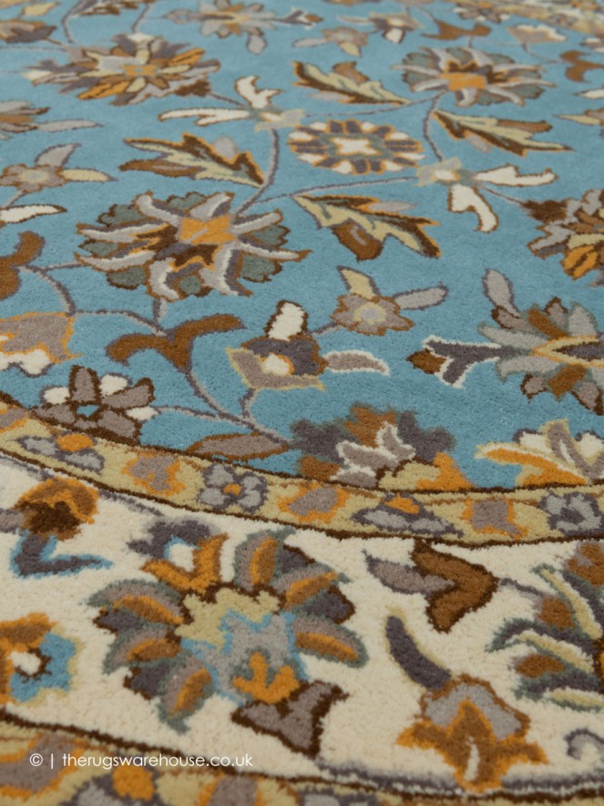 Herat Blue Circle Rug - 5