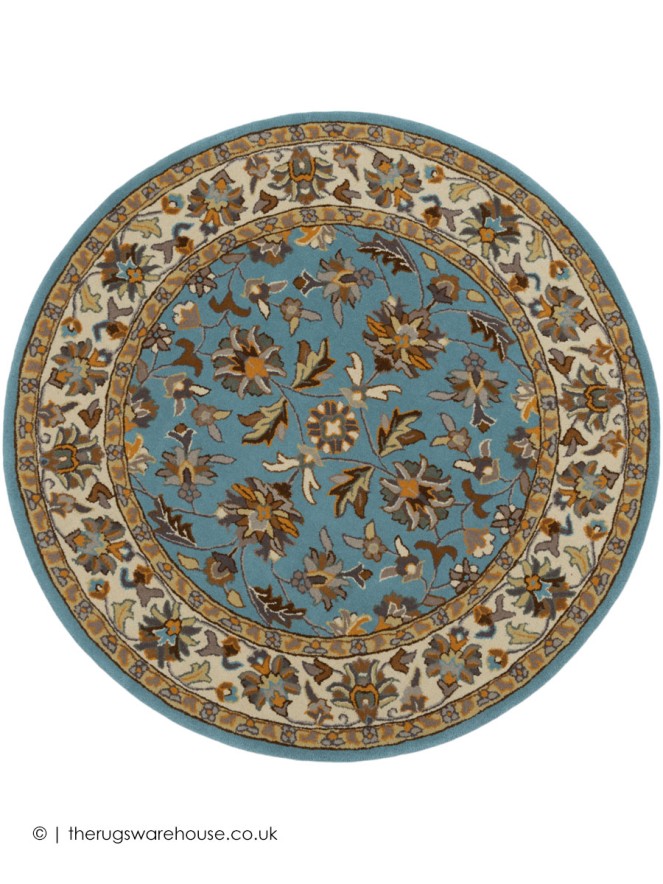 Herat Blue Circle Rug - 7