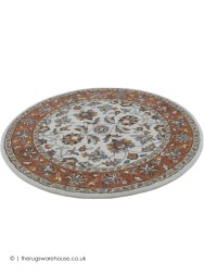 Herat Cream Rust Circle Rug - Thumbnail - 2