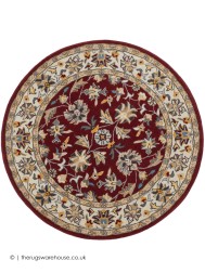 Herat Red Circle Rug - Thumbnail - 7