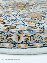 Damascus White Circle Rug - Thumbnail - 3