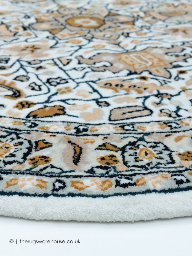 Damascus White Circle Rug - 3