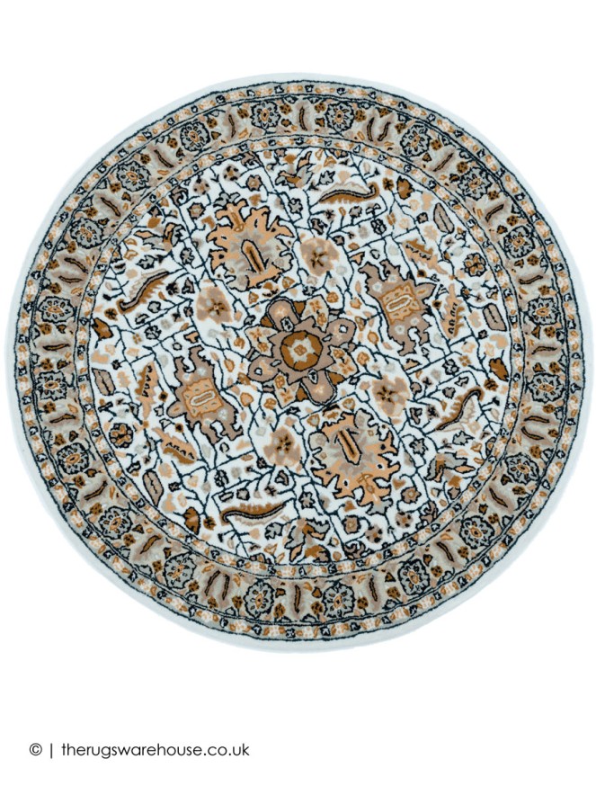 Damascus White Circle Rug - 7