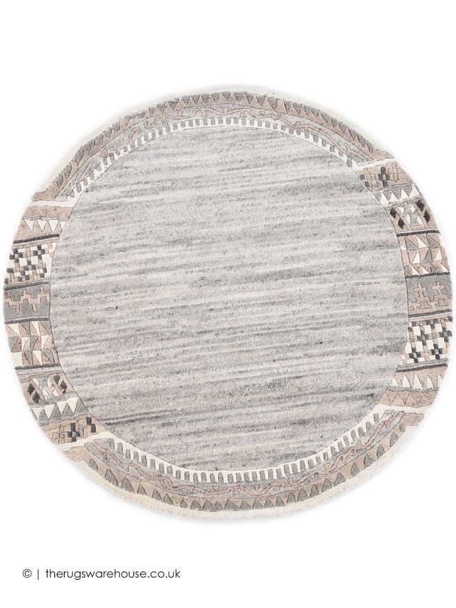 Gobi Natural Grey Circle Rug - 6