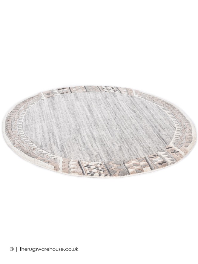 Gobi Natural Grey Circle Rug - 2