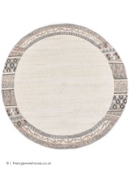 Gobi Natural Beige Circle Rug - Thumbnail - 6