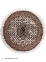 Benares Cream Circle Rug - Thumbnail - 2