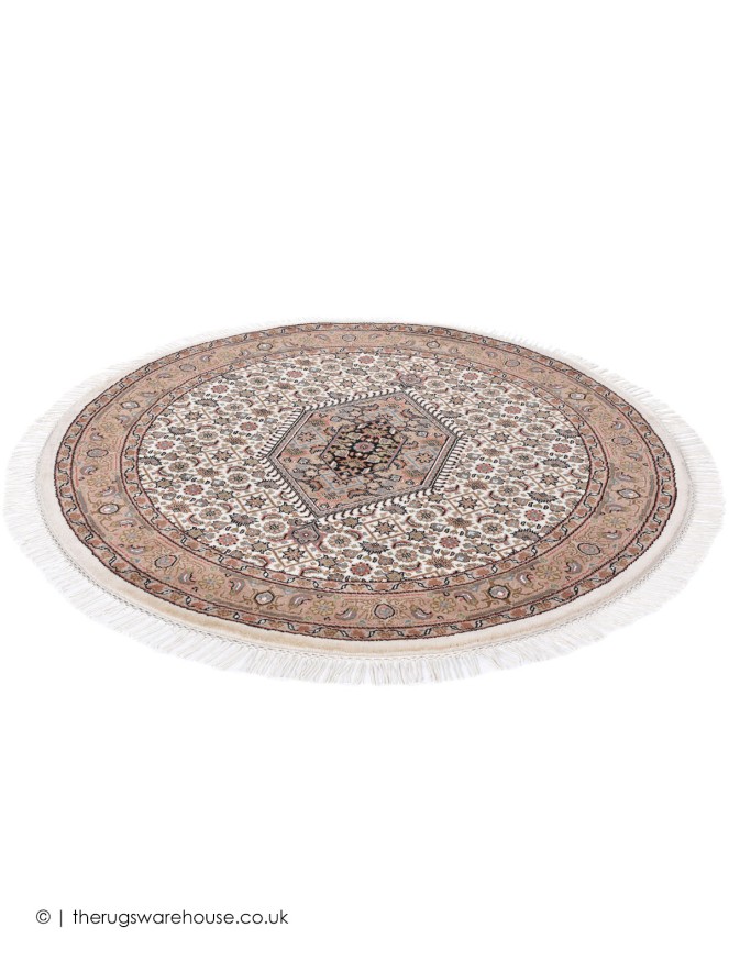 Benares Cream Circle Rug - 5