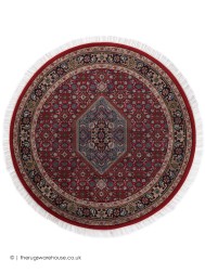 Benares Red Circle Rug - Thumbnail - 2