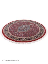 Benares Red Circle Rug - Thumbnail - 4