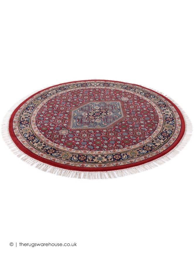 Benares Red Circle Rug - 4