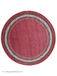 Chandi Red Circle Rug - Thumbnail - 8