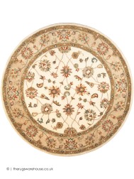 Ziegler Orient Cream Circle Rug - Thumbnail - 2