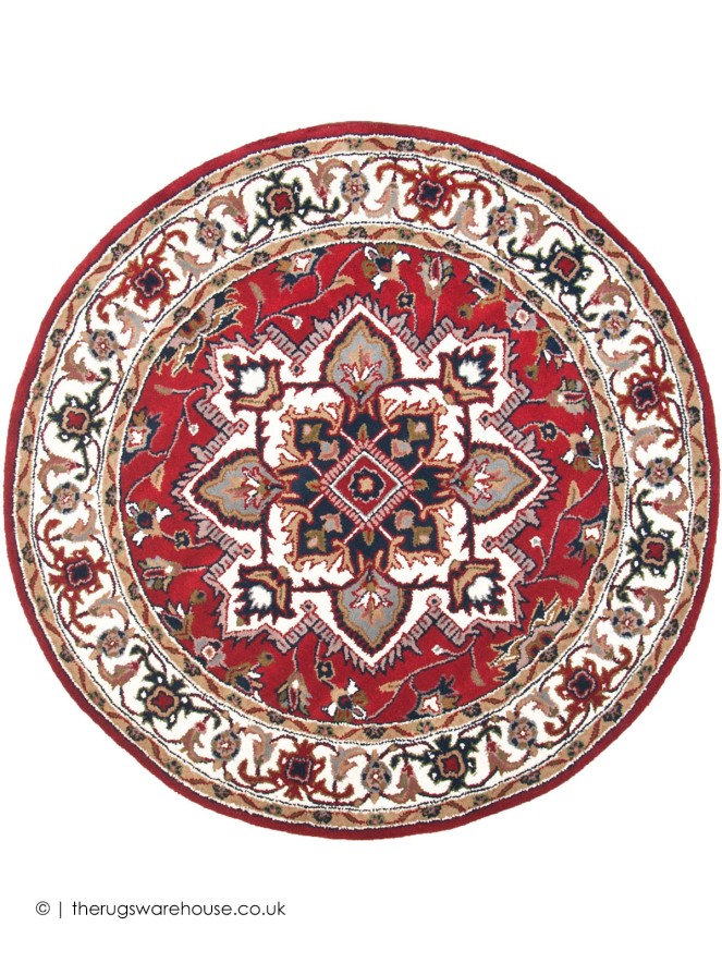 Royal Heriz Red Circle Rug - 2