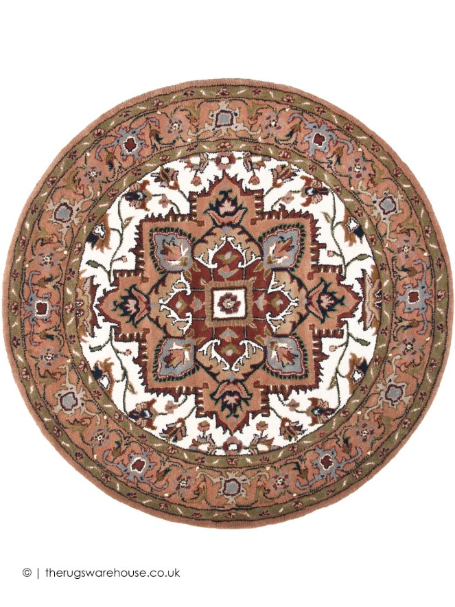 Royal Heriz Cream Circle Rug - 2