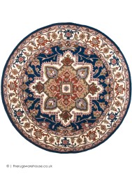 Royal Heriz Blue Circle Rug - Thumbnail - 2