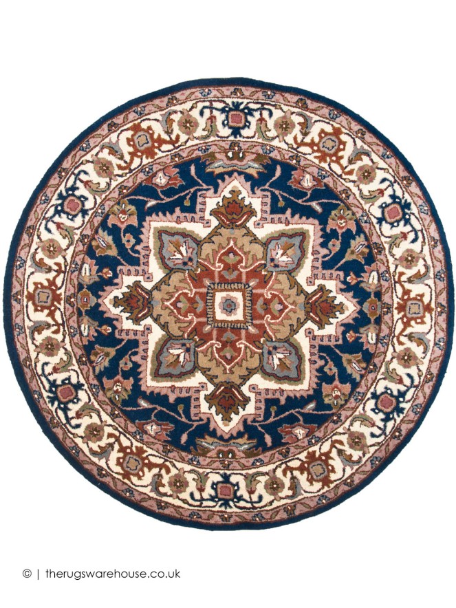 Royal Heriz Blue Circle Rug - 2