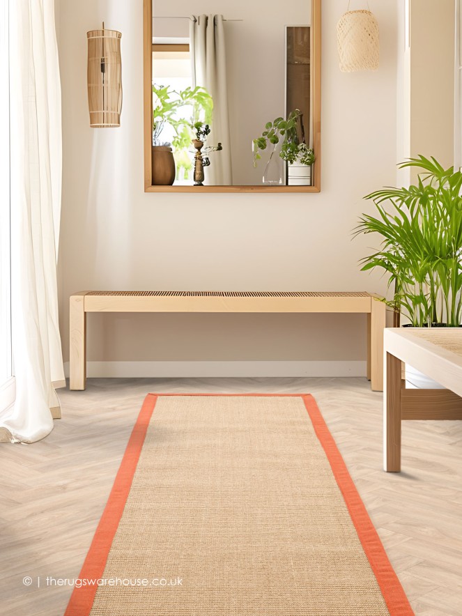 Sisal Linen Orange Runner - 2