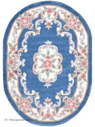 Ming Blue Oval Rug - Thumbnail - 2