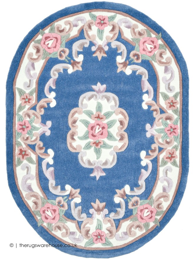 Ming Blue Oval Rug - 2