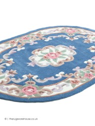 Ming Blue Oval Rug - Thumbnail - 9