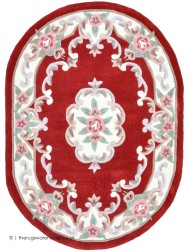 Ming Red Oval Rug - Thumbnail - 2