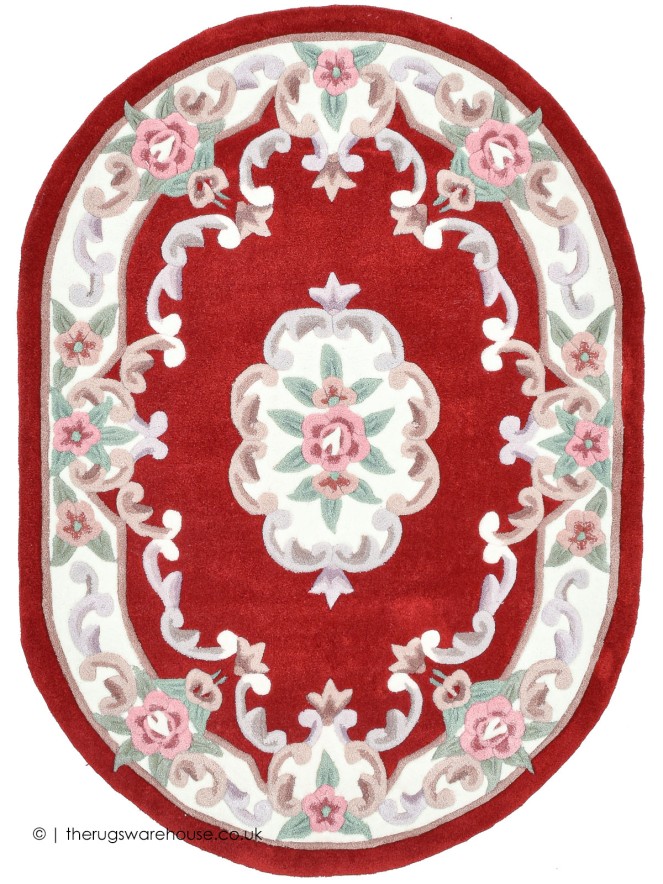 Ming Red Oval Rug - 2