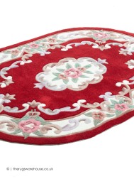 Ming Red Oval Rug - Thumbnail - 9