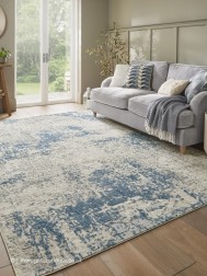 Rossa Ivory Blue Rug - Thumbnail - 2