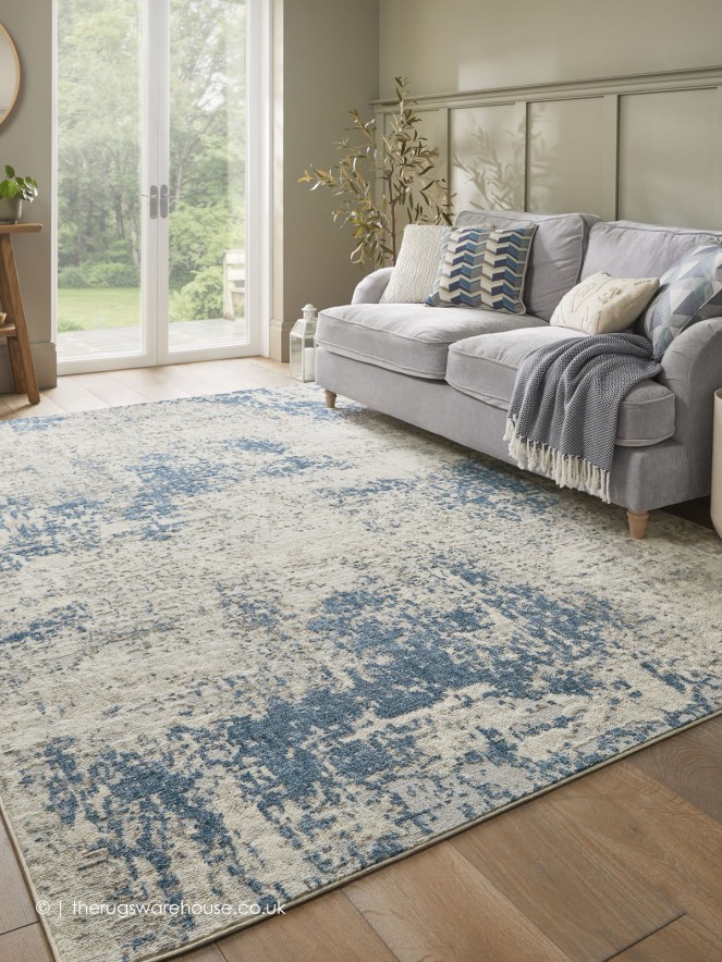 Rossa Ivory Blue Rug - 2