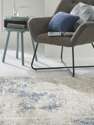 Rossa Ivory Blue Rug - Thumbnail - 4