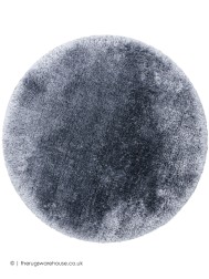 Plush Airforce Blue Circle Rug - Thumbnail - 3