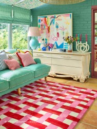 Basket Weave Coral Rug - Thumbnail - 2