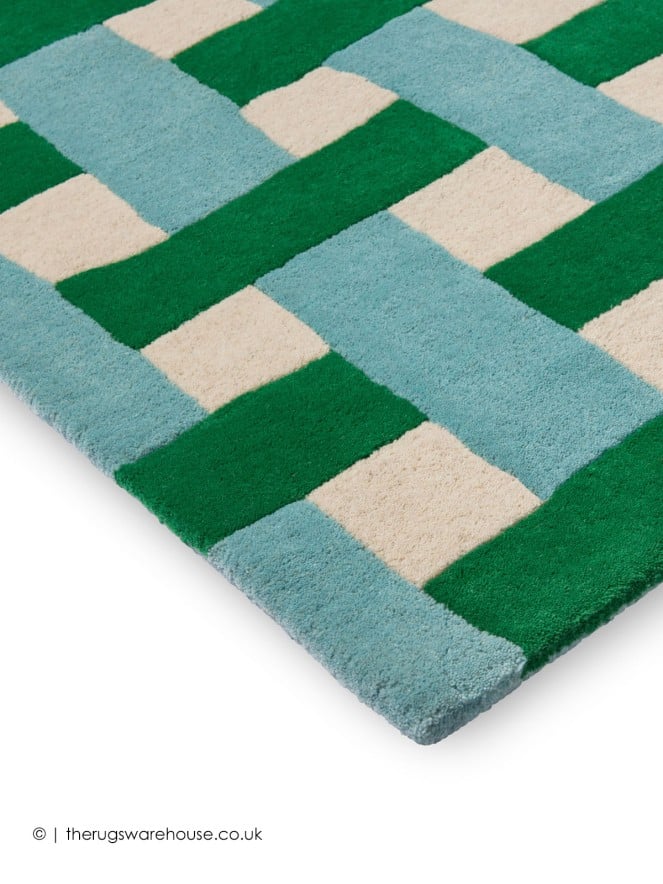 Basket Weave Emerald Rug - 7