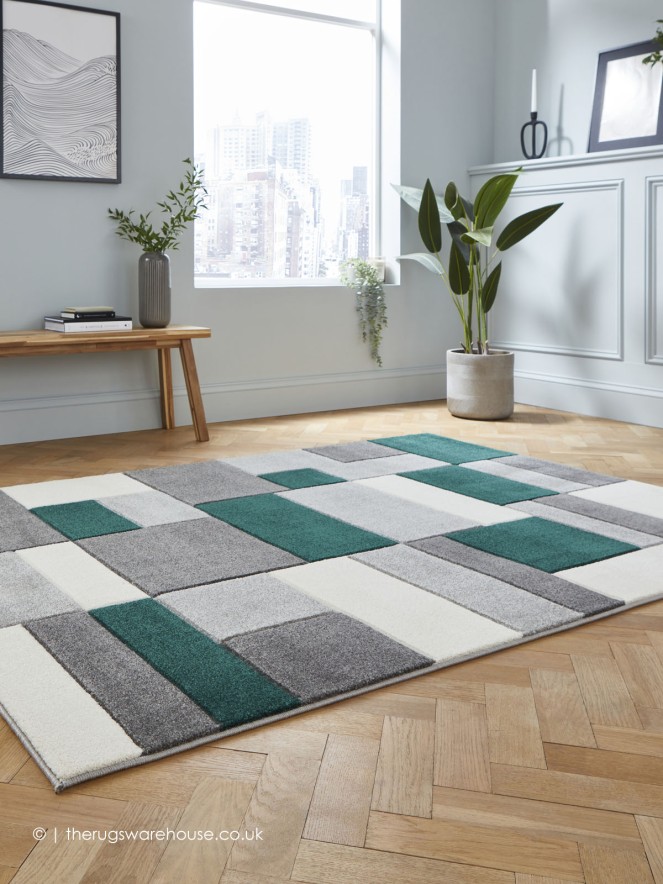 Polygons Green Rug - 3