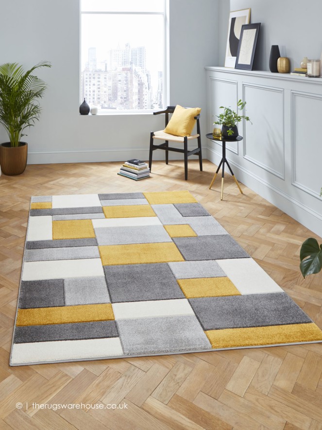 Polygons Yellow Rug - 2