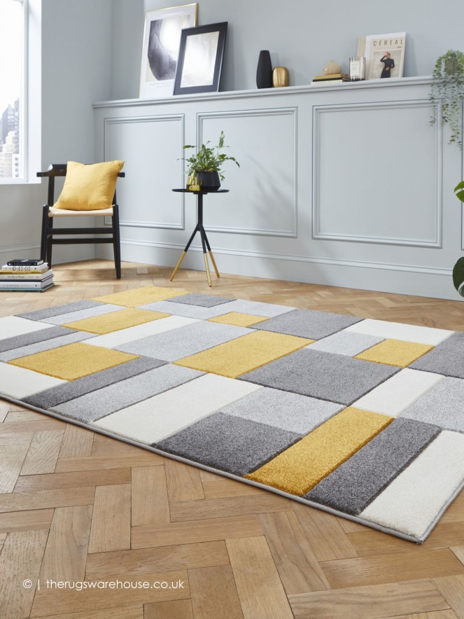 Polygons Yellow Rug - 3