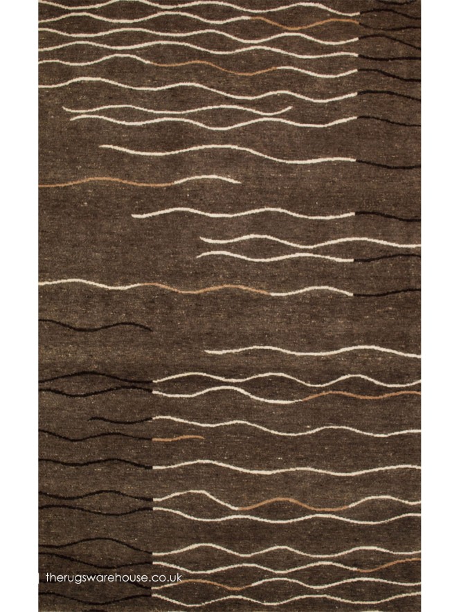 Ocean Waves Brown Rug - 2