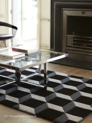 Plaza Grey Black Rug - Thumbnail - 2