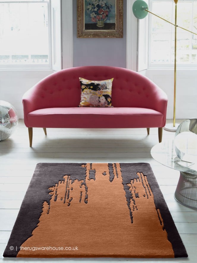 Borealis Grey Peach Rug - 2